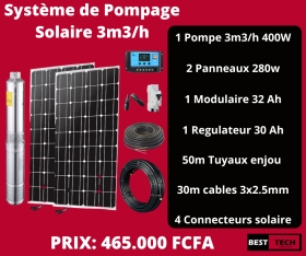 Kit de pompage solaire 3m3