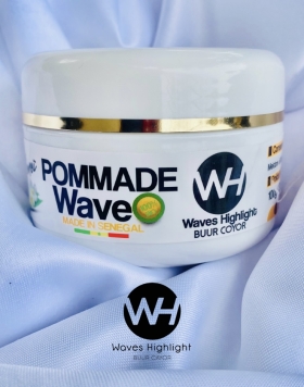 Pommade waves ondulation cheveux La cire de WavesHighlight est un produit 100% bio Made in Senegal. Grâce aux nombreux ingrédients naturels qui la compose, la pommade WavesHighlight nourrit les cheveux en profondeur et constitue un bouclier protecteur de chaleur. Elle est raffermie d’une odeur pétillante de Monoï et vous gagnerez en ondulation chevelure tout simplement.

Poid Net : 100g.