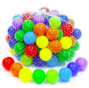 BALLES MULTICOLORES PACK DE 50 Sac de 50 balles multicolores pour enfants, peuvent completer un coin de jeux, un parc de jeux, un tapis d