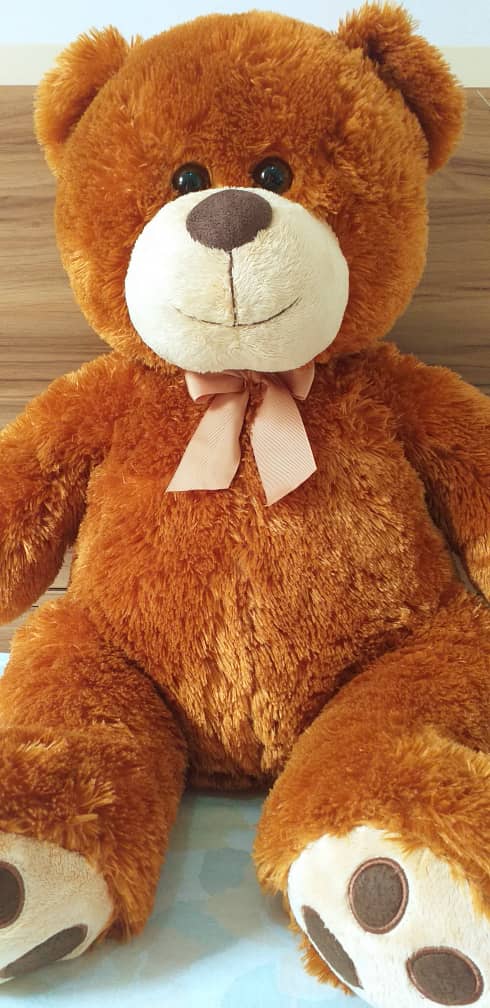 Nounours Soft Teddy Bear  Voici un bel et adorable nounours teddy de 80cm de hauteur remplie de douceur et de tendresse pour les fans des ours en peluche ou pour faire plaisir à un proche. 
ce gros ours en peluche est fait de fourrure douce et avec un peu d