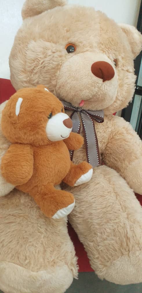 Maman Teddy et Ourson Waouh!!!quelle merveille de grosse peluche ours et son adorable ourson pour faire le bonheur et la joie de des enfants et des adultes.maman teddy et son joli ourson vont sûrement vous plaire et vous procurer d
