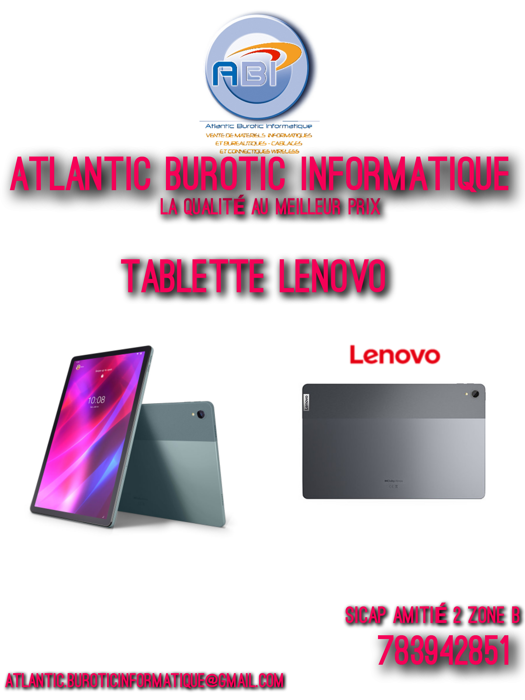 Tablette Lenevo  Processeur 
Processeur MediaTek® G90T (8 cœurs, 2x A76 @2.05GHz + 6x A55 @2.0GHz)
Système d
