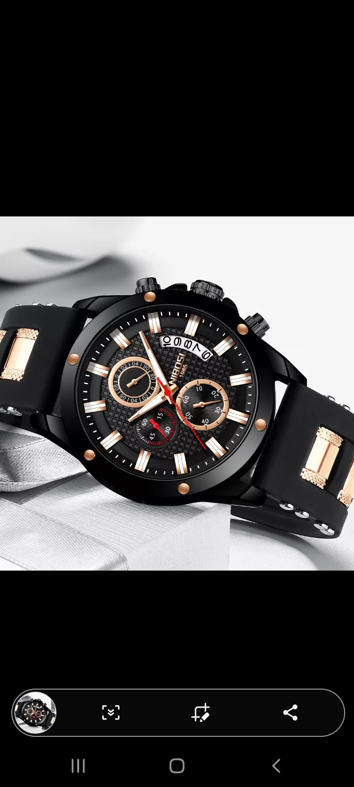 Montre de luxe La montre ci-dessous est la Nibosi noir en acier et silicone inoxydable et résistante à l