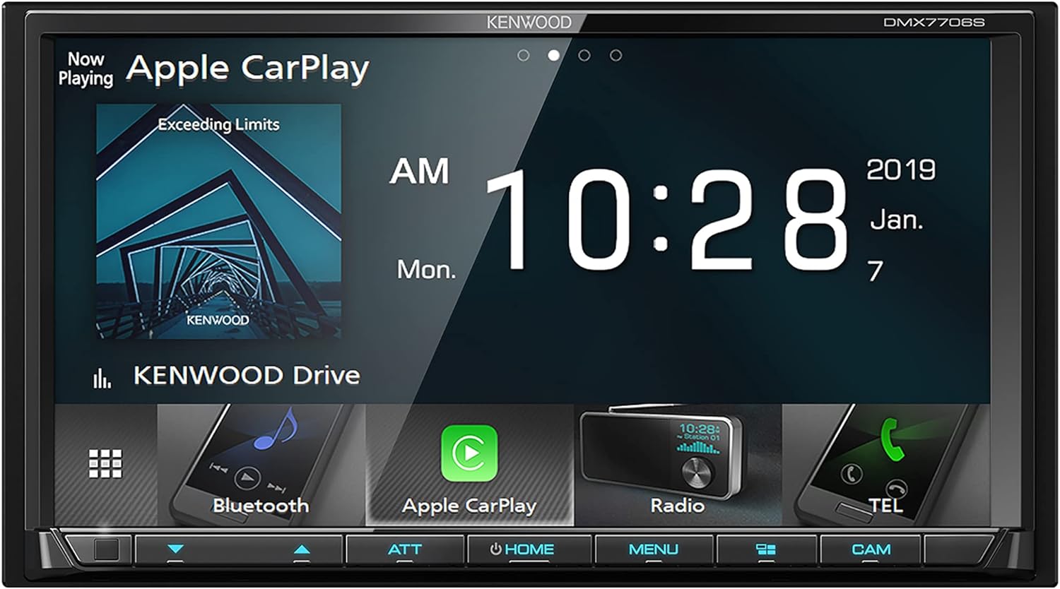 Kenwood DMX7706S 6.95" Digital Media Receiver w/Bluetooth, Apple CarPlay and Android Auto Kenwood DMX7706S 6.95" Digital Media Receiver w/Bluetooth, Apple CarPlay and Android Auto

Deux entrées de caméra offrent aux utilisateurs la possibilité d