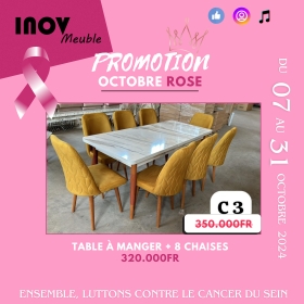 Tables à manger 8 places promo octobre rose23 Spéciale Promo OCTOBRE ROSE

Des tables à manger 8 places toutes neuves Qualité supérieure et importées. Disponibles à partir de 320.000fr. Le prix varie selon le modèle.

Livraison + Montage GRATUITS dans la ville de Dakar.

Contactez-nous pour plus d