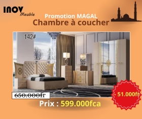 Chambres à coucher promo Magal SPÉCIALE PROMO MAGAL
Chambres à coucher en promotion à partir de 599.000fr
Le prix varie selon le modèle. 
Contactez-nous pour plus d