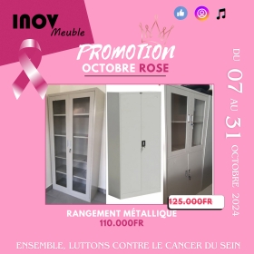 Rangements métalliques promo octobre rose21 PROMO OCTOBRE ROSE
Des Rangements bureau simples en metal, neufs de 1ère, qualité supérieure et importés. Disponibles en plusieurs design . À partir de 110.000fr. Le prix varie selon la dimension et le modèle.

Possibilité de Livraison + Montage GRATUITS partout dans la ville de Dakar.

Contactez-nous ! Pur plus d