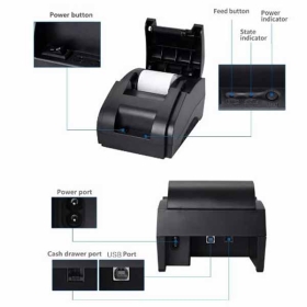 Imprimante reçus de caisse 58 mm Imprimante de reçus de point de vente pour restaurant, ventes, cuisine, vente au détail, petite taille, gain de place, facile à utiliser sur votre bureau.
Peut imprimer à partir de mobiles, tablettes, d