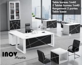 Ensembles tables de bureaux Des magnifiques ensembles table de bureau 1m60 + 2 tables bureaux 1m40 + rangement 2 portes + table basse disponibles chez Top Produit et Services.
livraison + montage GRATUITS dans la ville de Dakar.
Contactez-nous pour en savoir plus.