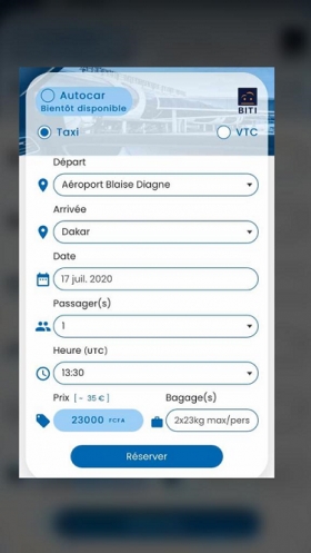 Plateforme de réservation de Taxi ou VTC Comparez, Choisissez, validez votre moyen de transport (Taxi / VTC / Bus ) est prêt ! Avec Biti, la solution digitale de l