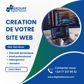 Création de site web  Nos services
Site web dynamique
Email professionnel
Hébergement 
Domaine
