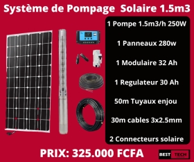 SYSTEME DE POMPAGE SOLAIRE AU SENEGAL 1,5M3/H