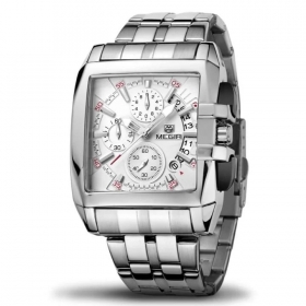 Montre Megir argentée  Appréciez la montre bracelet Megir argentée en acier inoxydable et résistante à l