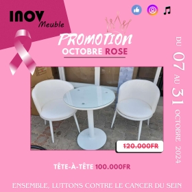 Tête-à-tête promo Octobre Rose9 Spéciale Promo OCTOBRE ROSE

Tête-à-têtes neuves importées disponibles en plusieurs modèles et différents design. À partir de 100.000fr. Le prix varie selon le modèle.

Possibilité de Livraison + Montage GRATUITS dans la ville de Dakar.

Contactez-nous pour plus d