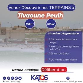 Vente de terrains 180m² TIVAOUNE PEULH Terrains disponibles sur le site de tivaoune peulh, cité SOCABEG
Papier juridique : DELIBERATION
