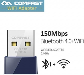 Usb Wifi-Bluetooth Du 2 en 1 , avec comfast usb wifi- bluetooth comfast cf-wu723b carte réseau sans fil 150mbps et émetteur bluetooth il équivaut à disposer d’une carte réseau sans fil(wifi) et d’un émetteur bluetooth pour résoudre le problème lié au fait que l’ordinateur ne dispose pas de la fonction bluetooth.

L’adaptateur wi-fi sans fil vous permettra de profiter de la bande sans fil de 2,4 ghz, pour la diffusion de vidéos en ligne et de multiples transferts de données à des vitesses supérieures, ainsi que pour les appels vidéo et les achats en ligne. offre une technologie ac sans fil puissante à votre ordinateur de bureau ou portable. veuillez nous contacter si vous avez des problèmes avec l’adaptateur wifi usb, nous répondrons à votre demande dans les 24 heures. spécification: performance wi-fi: 150 mbps bande wi-fi: 2,4 ghz standard: ieee 802.11 ac / b / g / n version usb: usb 2.0.