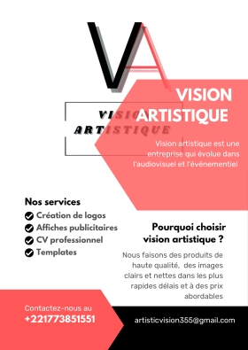 Services infographie  
Vision artistique est une entreprise qui évolue dans l