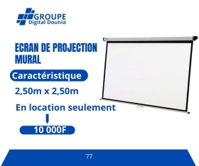 LOCATION ECRAN PROJECTEUR MURAL  Ecran de projection mural
2,50 m *2,50 m