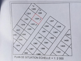 Terrains à vendre à Mbodiène Un lot de 4 terrains de 300 m² chacun à vendre à Mbodiène. Papiers délibération plus extrait de plan cadastral.