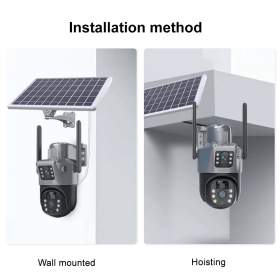 Caméra extérieure avec puces 4g 4K 8MP ET panneau solaire La caméra est équipée de la détection humaine PIR, réduisant les fausses alertes en se concentrant uniquement sur les mouvements humains. Son système PTZ (panoramique, inclinaison, zoom) à double objectif permet une couverture étendue et un suivi précis des mouvements. Parfaite pour une surveillance CCTV fiable et efficace.