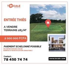 TERRAINS A VENDRE A THIES Emplacement idéal à Thiès, à proximité de la route principale. Ces terrains offrent une accessibilité exceptionnelle et sont parfaits pour vos projets immobiliers.

Caractéristiques :
- Emplacement stratégique proche de la route
- Facilement accessible
- Idéal pour la construction résidentielle ou commerciale
- Délibération avec NICAD

