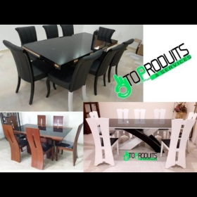 Table à manger Table à manger,8 chaises,en bois laqué disponible aussi en 6_chaises
