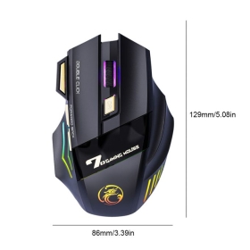 IMICE Wireless Gaming Mouse Ergonomic RGB Rechargeable 3200 DPI - GW-X7 - Black