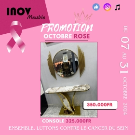 Console de salon PROMO OCTOBRE ROSE10 Spéciale Promo OCTOBRE ROSE

Des Consoles de maisons diponibles en plusieurs couleurs et design. À partir de 325.000fr. Le prix varie selon le modèle.

Possibilité de Livraison dans la ville de Dakar.

Contactez-nous pour plus d