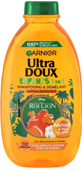 Shampoing Démêlant garnier 2-en-1 Enfant Abricot ULTRA DOUX 400ml
