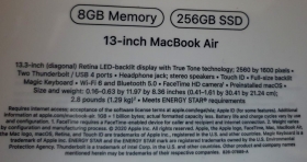 MacBook Air 13,6 pouces Core i7 2020 neuf