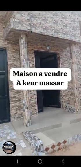 Maison a Keur Massar *VENTE MAISON A KEUR MASSAR!!*
Une maison de 150 M2 Située a  keur massar, Case ba, Zone accessible et déjà habitée.
*- Papiers: Deliberation*
*- PriX Kheweul : 38 millions*
CONTACT APPEL OU WHATSAPP:
78 271 82 78