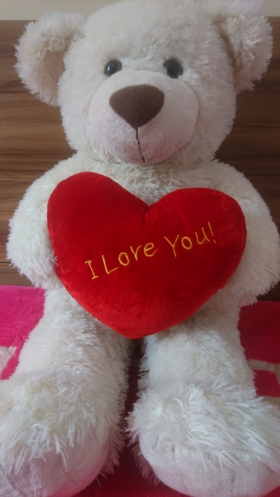 Teddy Bear I Love you  Voici un mignon et adorable nounours de 80cm de hauteur pour vous les amoureux afin de vous permettre d