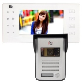 VIDEOPHONE DE MARQUE RL Le vidéophone couleur peut être utilisé pour appeler, interphone et contrôler à la fois une serrure de porte électrique et une porte extérieure à commande électrique, et il peut également être appliqué pour surveiller l