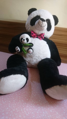 Peluche Panda XXL 160cm Voici Une Magnifique Peluche Géante toute Neuve  XXL de taille humaine ayant 160cm de hauteur avec son joli bébé Panda tenant une feuille de Bambou.Ce charmant panda est le cadeau idéal qui ne s