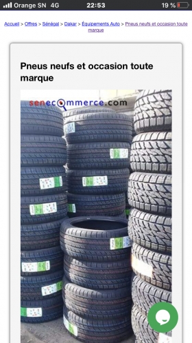 Pneus Pneu 
On est une entreprise commerciale vend des pneus neufs qualités et les dimensions.