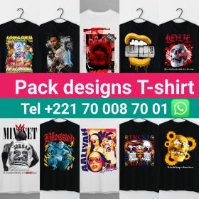 Designs t-shirt  Pack designs t-shirt qualité HD 