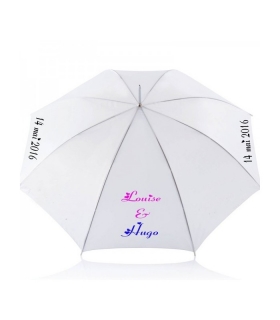 PARAPLUIE PERSONNALISÉ Parapluie couleur blanche personnalisée avec vos logo, photo, textes...