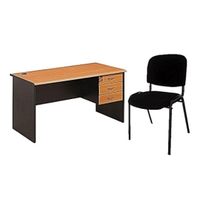 Bureau + chaise Bureau neuf en bois 120 cm*60 cm
+ chaise en métal noir 53*83 cm 