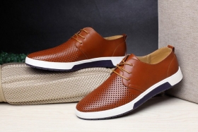 Chaussures en cuir Pull & bear marron