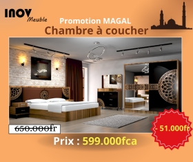 Chambres à coucher promo Magal SPÉCIALE PROMO MAGAL
Chambres à coucher en promotion à partir de 599.000fr
Le prix varie selon le modèle. 
Contactez-nous pour plus d