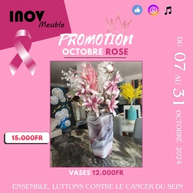 Vases en promo Octobre Rose11 Spéciale Promo OCTOBRE ROSE

Des vases et pots de décorations neufs et importées disponibles en plusieurs couleurs, modèles et dimensions. À partir de 12.000fr. Le prix varie selon le modèle. Les fleurs sont vendues séparément.

Possibilité de Livraison partout dans la ville de Dakar.

Contactez-nous pour plus d