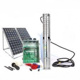 Kit Pompage Solaire Solution de pompage solaire au fil du soleil.
La pompe est directement alimentée par les panneaux solaires:
le jour, elle fonctionne en fonction de l’ensoleillement, la nuit elle est à l
