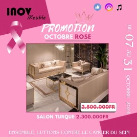 Salons Turques promo octobre rose24 SPÉCIALE PROMO OCTOBRE ROSE

Des salons importés 8 et 7 places, en Tissus tous neufs et de fabrication Turque. De Qualité supérieure et jamais utilisés disponibles. Le prix varie selon le modèle.

Livraison GRATUITE dans le ville de Dakar.
Contactez-nous pour plus d