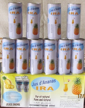 Cannette IRA  IRA , la boisson typiquement africaine disponible.
Boisson 100% naturelle. 