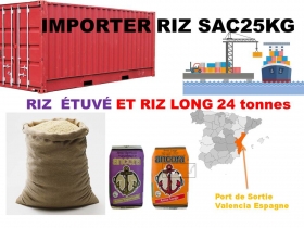 Importer riz étuvé et riz long sac 25kg – Bon rapport qualité prix