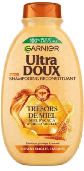 Shampoing garnier Reconstituant Cheveux Fragiles Trésors de Miel ULTRA DOUX 400ml