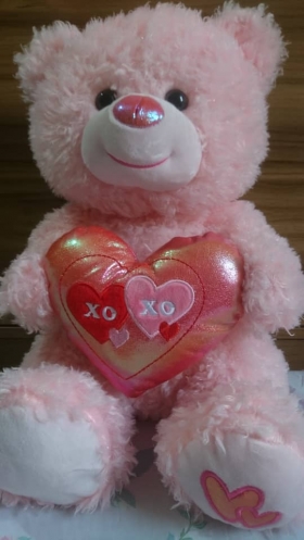 Nounours Love XOXO Voici une belle et adorable peluche ours de couleur rose toute Neuve pour faire passer votre message d