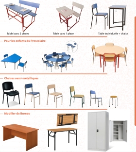 Mobilier scolaire Vous voulez renouveler le mobilier de votre école ou vous venez d