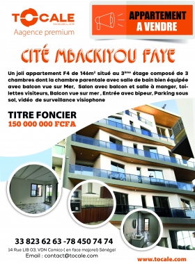 APPARTEMENT F4 A VENDRE A CITE MBACKIYOU FAYE