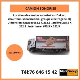 LOCATION DE CAMION SONORISE 03  Pour vos meetings, vos campagnes électorales, vos compagnes publicitaires et autres, NERI GROUP International met à votre disposition des camions sonorisés de qualité !!!
#ALAUNE #toutlemonde 
NB : pour la location veuillez demander un devis et précisez le nombre de jours !!!